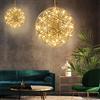 LYDZT Lampada a Sospensione a LED Spark Ball, Lampadario Moderno con Fuochi d'artificio, Apparecchio di Illuminazione a Soffitto Rotondo Regolabile per Sala da Pranzo, Soggiorno, Camera da Letto,