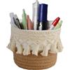 Shitafe Cestino porta spazzole per pettini, vetrine per cosmetici,Portaspazzole per cestello portaoggetti sicuro intrecciato a mano | Vetrine multifunzionali per cestini Boho Decor per la famiglia