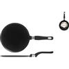 Home Granchef Crepiera Antiaderente con Manico, Alluminio, Nero, 28 cm