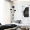 lux.pro Lampada da Terra Piantana Tripode Alta 161 cm Lampada a Treppiede in Metallo con 3 Paralumi Sferici Luce Diretta Verso Alto - Nero