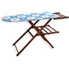 Mottiwood Asse da Stiro, Tavola da Stiro, Regolabile e Pieghevole, 115x40x140h cm, Legno Faggio, PortaCaldaia, Made in Italy (Noce)