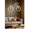 TEKHOME lampadario pendente bike LED lampada a sospensione bicicletta arredamento moderno doppio portalampada attacco E27 luci intercambiabili [Classe di efficienza energetica E] (BIANCO) A10-B