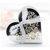 GIVBRO 50 Scatoline Portaconfetti a Cuore Argento, Intaglio Rose, 9 x 8 x 3 cm | Nastri coordinati inclusi, da assemblare, contiene 1 cioccolatino o 1-4 caramelle piccole, per feste nuziali e compleanni
