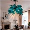 AstrizLamp Lampadario in Piume, Blu Paralume Morbido Moderna LED Plafoniera a 6 Luci 4500K Lampada a Sospensione a Soffitto in Piume Naturali, per Soggiorno Camera da Letto Stanza dei Bambini, φ-65cm