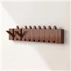 Generic Appendiabiti da Parete in Faggio, Gancio Ribaltabile con Design a Forma di Tasto di Pianoforte, Appendiabiti Salvaspazio per Cappotti Borse e Cappelli, per Armadio Camera da Letto(Brown,10 hooks)
