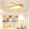 A.1.Coo Plafoniera Lampada LED abat-jour d'avion Controllo Imitazione delle venature del legno Luci Della Stanza Dei Bambini Dimmerabile Rotondo Acrilico Lampada Soffitto Ragazza Camera Lampadario(66CM)
