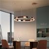 DOCJX Lampadario A Sospensione Moderno, Cerchio LED con Telecomando Minimalista in Acciaio Inox E Acrilico Luce Regolabile 3000K-6500K per Soggiorno, Camera da Letto, Sala da Pranzo(Rose Gold,40CM)