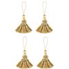 Fenghuangwu - Set di 4 eleganti nappe in poliestere, colorate, nappe per artigianato, chiavi, tende, decorazione domestica, accessori per fai da te, colore oro