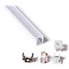 AFTERTECH 2m 2metri 0809 8x9mm PROFILO MICRO ALLUMINIO PER STRISCE STRIP LED LARGHE 5mm 2MT + COVER OPACA