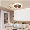 A.1.Coo LED Plafoniera Lampada Soggiorno Luci Metallo Dimmerabile Con Telecomando Lampada Soffitto Anello Lampada Sospensione Acrilico Camera Letto Sala Studio Camera Dei Bambini Lampadario,Marrone,2 Ringe
