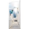 A.Monamour Adesivo Porta Autoadesiva Scale Per Il Mare Nell'Isola Di Santorini In Grecia Vinile PVC Adesivi per Porte Interne 3D Pellicola Adesiva Poster Sticker Murale Parete Carta da Parati