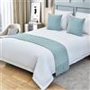 QRGMKL Tinta unita Lavorato A Maglia Bed Runner Copriletto Diamond Bed Sciarpa Coperta di Lusso Biancheria Da Letto Decor Divano Asciugamani per Camera da letto e Hotel-Aqua Blue||2 Pillowcases(45X45cm)