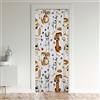 Loussiesd - Tenda decorativa per cani per porta, per privacy della porta, morbida, con illustrazione di cucciolo di cane, trattamenti per finestre, impronte di cane Kawaii, tenda per camera marrone