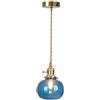 SANGPAO Lampada a Sospensione in Vetro Nordico Magazzino Bagno Lampada da soffitto a Sospensione in Vetro Verde Lampadario a Sfera in Vetro Trasparente a Costine Lampadario Vintage a Isola per Camera