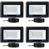 Blivrig 50W Faretto LED Esterno 4 Pezzi, 5000LM 6500K Faro LED Bianco Fredda, Impermeabile IP66 Faretti LED, Luce Proiettore per Cortile Cantiere Giardino Terrazza