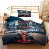 LILIlaobiao Ferrarii Racing Set Copripiumino Chiusura A Cerniera Morbida Microfibra, Formulaone Set Di Biancheria Da Letto Single（135x200cm）, Lavabile Biancheria Da Letto