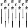 Aigostar Lampade Solari da Giardino 12 pcs: Luci Solari Esterno Giardino 6500K Luce Bianca Freddo - IP44 Impermeabile, in Acciaio Inossidabile, per Terrazza, Prato, Cortile, Vialetti