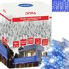 GINMA Luci di Natale Professionali Effetto Tenda Luminosa LED - Certificata IP44 - Basso Consumo e Impermeabili - Prolungabile (Blu Zaffiro, 2x1.20 metri (120 LED))