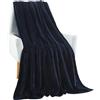 Generico GD LOVES YOUR HOME Coperta in Pile Flanella Morbida e Calda, Plaid Leggero Anti-Pilling, Lavabile in Lavatrice, Asciugatura Rapida (Nero, Piazza e mezza - 160×220 cm)