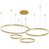 YYUTLUO Lampadario LED Moderno DIY Cerchio | 4 Oro Anelli :40+60+80+100cm=120W | Illuminazione A Sospensione LED In Metallo+Acrilico Telecomando Dimmerabile Lampada Sospensione Soffitto Rotondo