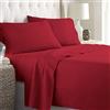 LARA MORADA - Set Completo Lenzuola Matrimoniali, 100% Cotone, Made In Italy, Tinta Unita, Per Letto Matrimoniale 2 Posti, Bordeaux