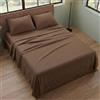 Generico Completo Letto Matrimoniale (180x200) Lenzuola Matrimoniali in Microfibra Anallergica, Manifattura Made in Italy, Set Completo 4 Pezzi con 2 Federe Cuscini Incluse, Bed Sheets (Marrone)