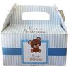 chance srl 12 x Box scatoline Bellissime scatole porta dolci, gadget, confetti, caramelle cotillon o dolcetti regalini fine festa per bambini fai da te (il mio battesimo orsetto celeste)