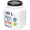 Garronda serbatoio acqua quadrato BPA-free da 40 litri per alimenti, tanica per acqua, contenitore con coperchio, adatto per la conservazione di crauti, fermentazione o salamoia GD-0088, Bianco
