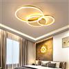 A.1.Coo LED Plafoniera Lampada Soggiorno Luci Metallo Dimmerabile Con Telecomando Lampada Soffitto Anello Lampada Sospensione Acrilico Camera Letto Sala Studio Camera Dei Bambini Lampadario,D'oro,3 Ringe