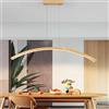 Yuelux Lampada a Sospensione LED Lineare in Legno Naturale, Altezza Regolabile e Dimmerabile per Isola, Sala da Pranzo e Biliardo | Design Scandinavo (3000K-6000K) (100cm)