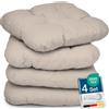 Beautissu Lisa Set di 4 Cuscini da Sedia - 40x40x8 cm - Cuscino di Seduta per sedie di Casa e Giardino, Imbottitura Comoda e Spessa - Grigio Talpa