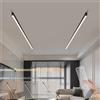 TZSMUM Plafoniera Lineare Dimmerabile Lampade da Soffitto Soggiorno con Telecomando 3000K-6000K Striscia LED Illuminazione da Soffitto Per Camera da Letto Decorazione Soffitto Soggiorno (Nero,100CM)
