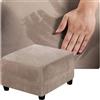 QOEUIUJ Fodera for Sgabello in Velluto, Copri Pouf Quadrato 50x50 80x80 40x40 60x60 100x100 90x90 110x110 Copertura Poggiapiedi Elastico, Protettiva for Ottomana(Cachi,40x40cm)