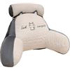 LANPEW Ice Silk Carino cuscino di lettura, cuscino posteriore con braccioli cuscino lettura per letto, cuscino schienale poltrona Supporto posteriore (tessuto lattice grigio, 70 * 50cm)