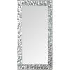 MO.WA Specchio da parete argento cornice legno 41x81 Made in Italy Specchiera rettangolare per camera bagno ingresso corridoio soggiorno