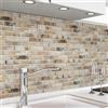 danario Rivestimento Paraschizzi Cucina Adesivo da Parete I Effetto Opaco I Spesso e Rigido I Ignifugo e Resistente all'Acqua I 0,40 mm I Mattoni - 60 cm x 60 cm
