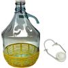 Firmadigaranzia srl Damigiana, Fiasco, Bottiglie di Vetro, da 5 l, con Chiusura a Tappo ERMENTICO e cestello - Dama Vetro 5L per Acqua Vino Olio - BOCCIONE Vetro per STOCCAGGIO