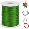 LEREATI 2mm Filo Nylon per Braccialetti, 100m Cordoncino per Braccialetti Cordoncino Natalizio Coda di Topo Cordoncino, Macrame Corda per Collane Perline Gioielli Fai da Te (Verde)