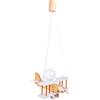 IPP Lampadario a Sospensione per Cameretta Bimbi, Lampada Aereo in Legno Colorato, 32x30 cm (Bianco - Legno)