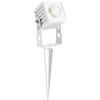 Beneito Faure Zas Quadrato Mini Proiettore a LED Regolabile da Terra per Esterno con Picchetto - Bianco