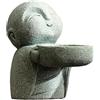 ZKSYLSM Happy Tiny Buddha Statua Piccola Arenaria Zen Figurine per Feng Shui Home Meditazione Garden Decor (Buddha di preghiera grigio)