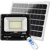 Generico Faro 400W 225 Led Smd Con Pannello Solare Sensore Crepuscolare E Telecomando Funzione Timer Cavo 5M (400w)