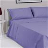 LARA MORADA - Set Completo Lenzuola Una Piazza E Mezza, Misura Francese, 100% Cotone, Made In Italy, Tinta Unita, Per Letto 1 Piazza E Mezza 140x200cm, Lilla