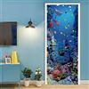 A.Monamour Adesivo Porta Autoadesiva 3D Barriera Corallina Di Pesci Sottomarini Sotto Il Tema Nautico Del Mare Vinile PVC Adesivi per Porte Interne Pellicola Adesiva Poster Murale Parete 85x200cm