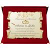 ByClay Laboratory Targa 50° Anniversario di Matrimonio CON NOMI personalizzati | Regalo Anniversario Nozze d'Oro personalizzato | Pergamena Dorata su Cofanetto in Velluto (rosso, 50)