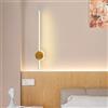 TZSMUM LED Legno Applique da Parete Interni Lunga Lampada da Parete Moderne Lineare 2700K/6500K Lampada a Muro Bianco Alluminio Minimaliste per Soggiorno Scala Corridoio (Legno chiaro Luce Calda,42cm)