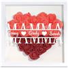 Jeweidea Regalo per Mamma, Regalo per Festa della Mamma, Scatola Ombre 8x8 Rosa Eterna Cornice Foto Profonda Personalizzata con Nome Inciso e Fiore Secco Regalo Personalizzato (Rosso)