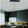 TEKHOME Lampadario LED Moderno a Sospensione Lineare, 38W, Design Nordico, Luce 3000K-4000K-6500K, NERO, per Soggiorno Sala da Pranzo - LP-43-N3C (NERO)