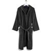Caleffi - Accappatoio MINORCA per adulti, Donna/Uomo/Unisex con Cappuccio, in Spugna 100% morbido Cotone idrofilo 400gsm, Lavabile in Lavatrice 40° + Asciugatrice, Taglia XXXL Colore NERO