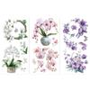 Peacoblue Trasferibili a Strofinamento per Artigianato 3Pcs Orchidea 15cmx30cm, UV DTF Trasferimento impermeabile per cassettiera Dresser Vetro Porcellana Legno Plastica